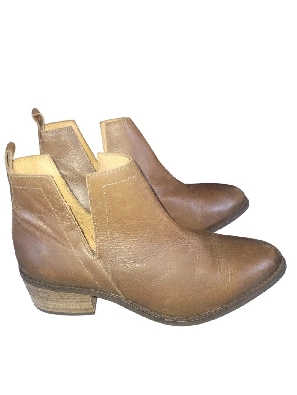 Diba True Women's Classic Brown Leather Coffee Brown Side Cut Out Chelsea Boots